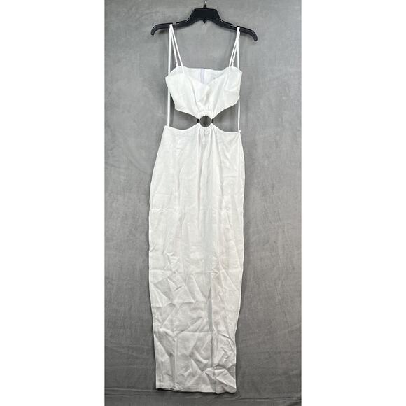 Rumer Avalon Ring Dress Size Small 100% Linen White Cutout - Picture 2 of 12